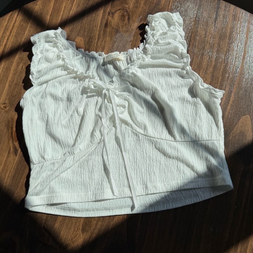 White Cropped Blouse